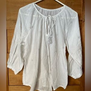 Silver threaded peasant blouse